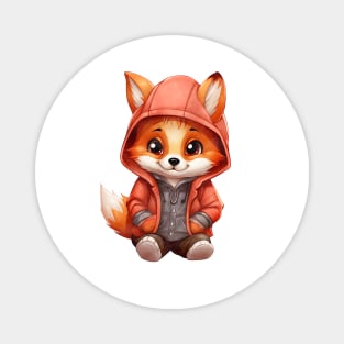 Red Fox Wearing Hoodie Magnet